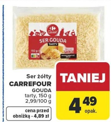Ser żółty CARREFOUR tarty 150g promocja w Carrefour