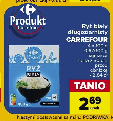 Ryż biały długoziarnisty Carrefour promocja w Carrefour Market