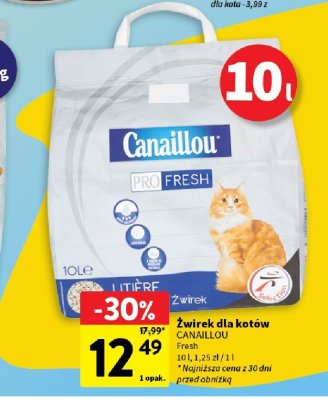 Żwirek dla kotów Canaillou Fresh promocja w Intermarche