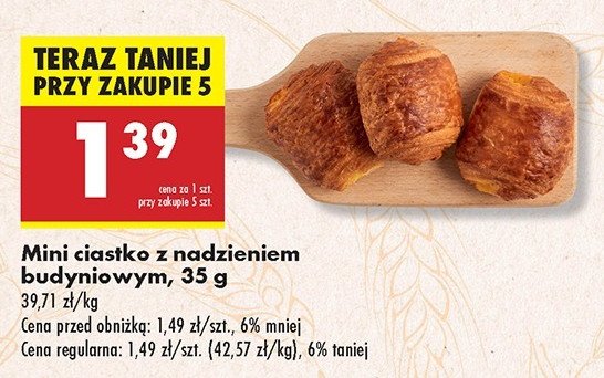 Mini ciastko z nadzieniem budyniowym promocja w Biedronka