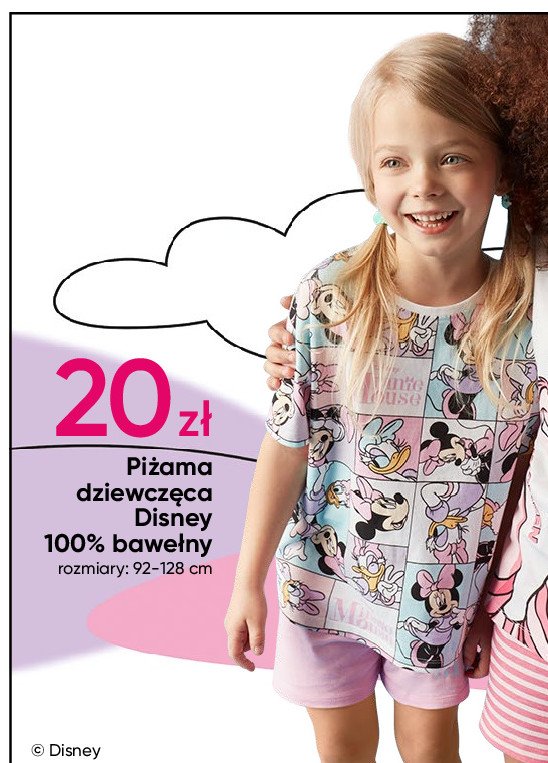 Piżama dziewczęca myszka minnie i mickey promocja w Pepco