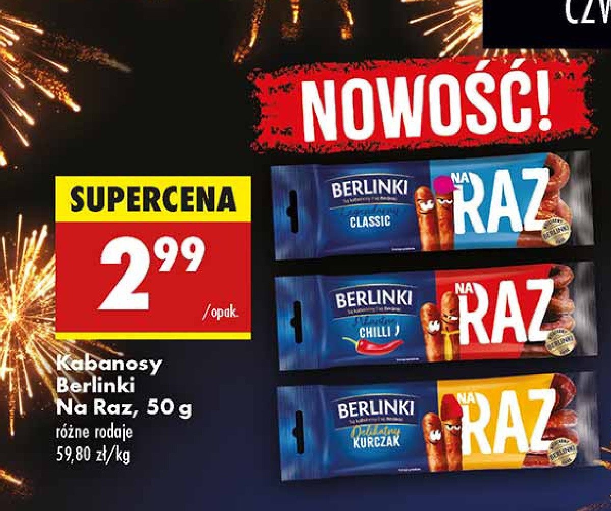 Kabanosy chilli Morliny berlinki na raz promocja w Biedronka