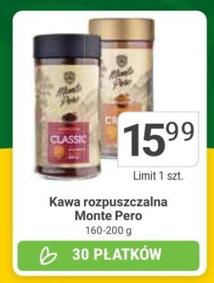 Kawa rozpuszczalna Monte Pero Classic promocja w Stokrotka