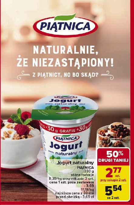 Jogurt naturalny Pi膮tnica promocja