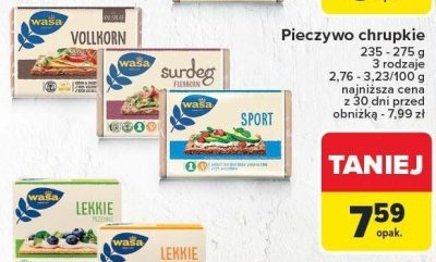 Pieczywo lekkie Wasa 3 rodzaje promocja w Carrefour