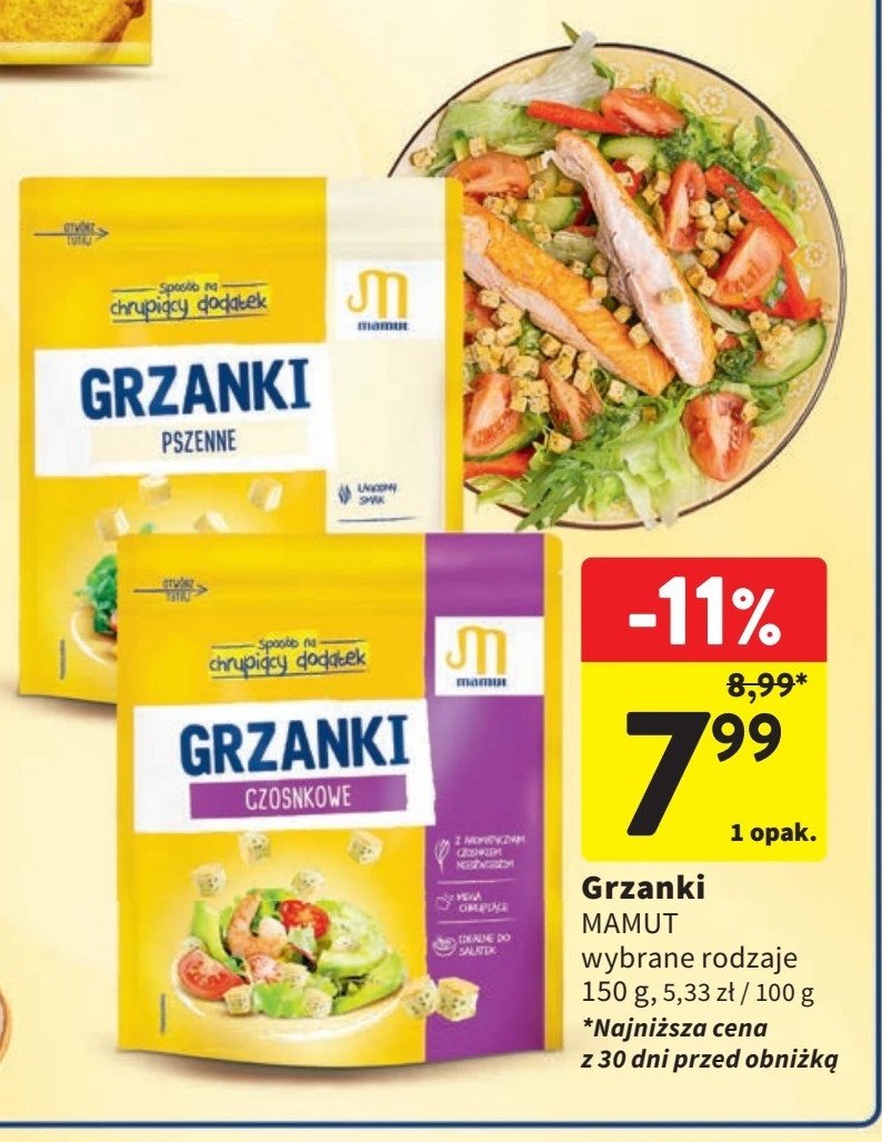 Grzanki czosnkowe Mamut promocja