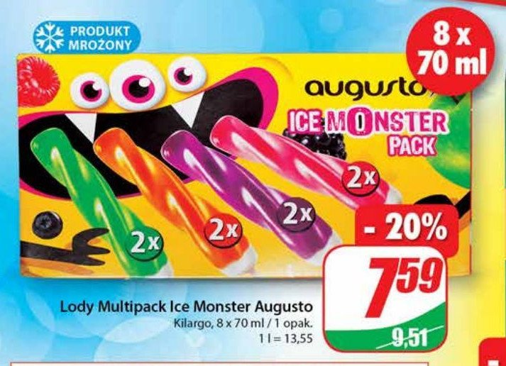 Lody mix Augusto ice monster promocja