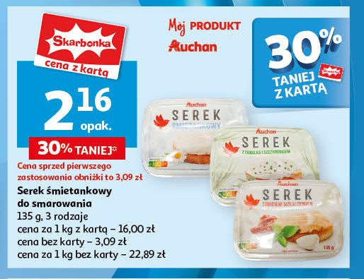 Serek z pomidorami bazylią i czosnkiem Auchan promocja