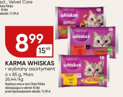 Karma Whiskas wybrany asortyment promocja w Chata Polska