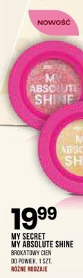 Kosmetyki do makijażu MY SECRET MY ABSOLUTE SHINE brokatowy cień promocja w Drogerie Natura