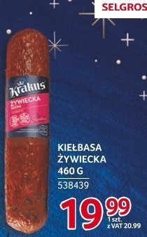 Kiełbasa żywiecka Krakus 460 g promocja w Selgros