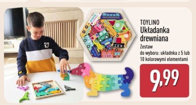 Układanka drewniana TOYLINO promocja w Aldi