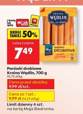 Parówki drobiowe promocja w Biedronka