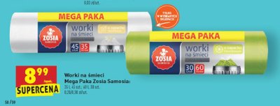 Worki na śmieci 60 l limonkowe Zosia samosia promocja