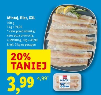 Mintaj, filet, XXL promocja w Lidl