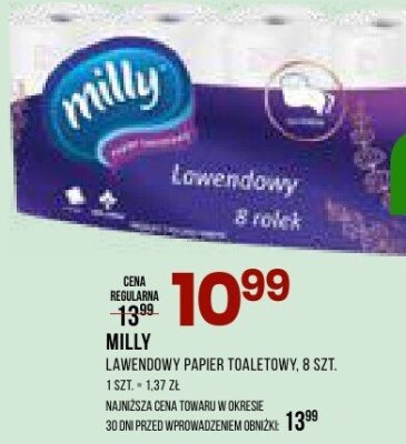 Papier toaletowy MILLY lawendowy promocja w Drogerie Natura