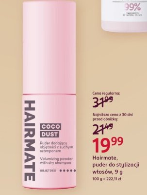 Puder do stylizacji włosów Hairmate, 9 g promocja w Rossmann