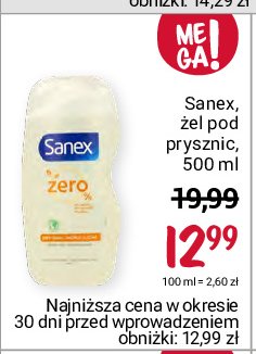 Żel pod prysznic normal Sanex zero % promocja