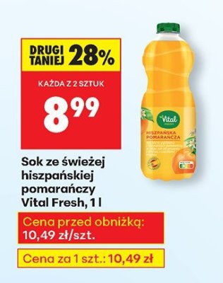 Sok ze świeżej hiszpańskiej pomarańczy 1 l promocja w Biedronka