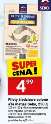 Filety śledziowe solone a'la matias Seko, 250 g promocja w Twój Market