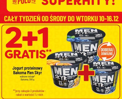 Jogurt proteinowy Bakoma Men Skyr wybrane rodzaje promocja w POLOmarket