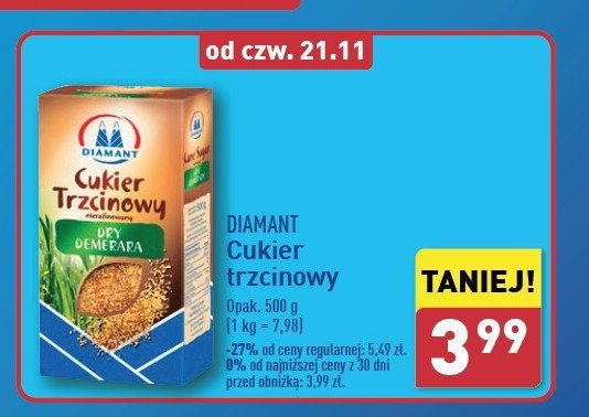 Cukier trzcinowy demerara Diamant Diamant polska promocja w Aldi