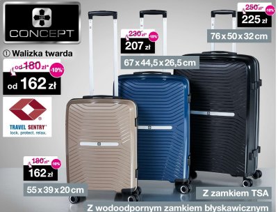 Walizka twarda CONCEPT 67x44,5x26,5cm promocja w Woolworth