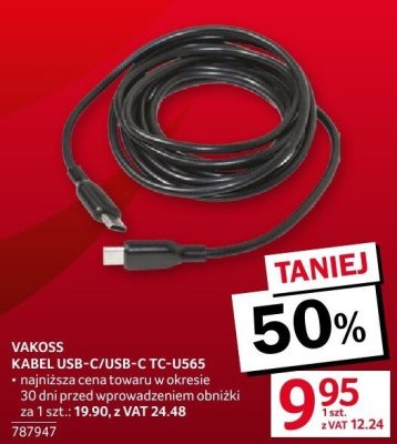 Kabel USB-C/USB-C TC-U565 Vakoss promocja w Selgros