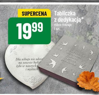 Tabliczka z dedykacją promocja