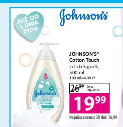 Płyn do kąpieli i mycia 2w1 Johnson's cotton touch promocja