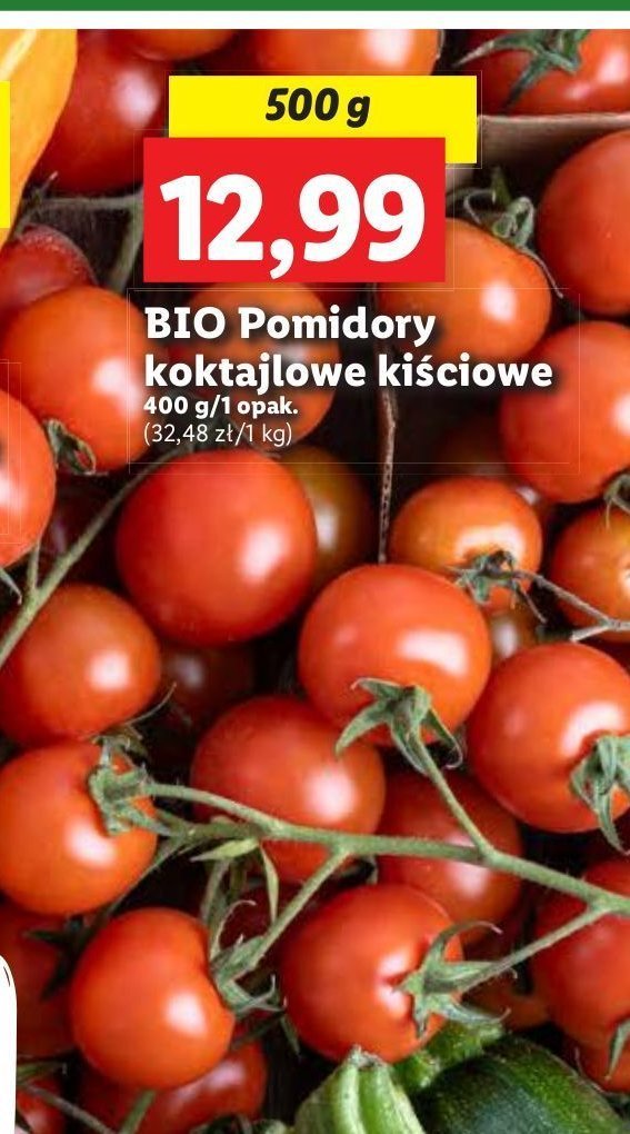 Pomidory koktajlowe kiściowe bio promocja