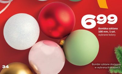 Bombka szklana 100 mm, wybrane kolory promocja w Twój Market