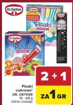 Pisaki cukrowe DR. OETKER 15-68g różne rodzaje promocja w Carrefour