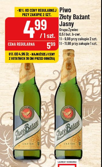 Piwo Zlaty bazant original promocja