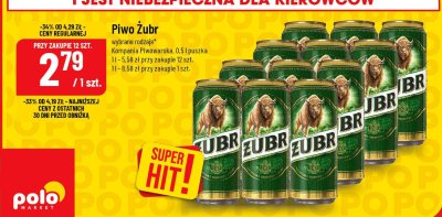 Piwo Żubr wybrane rodzaje  promocja w POLOmarket