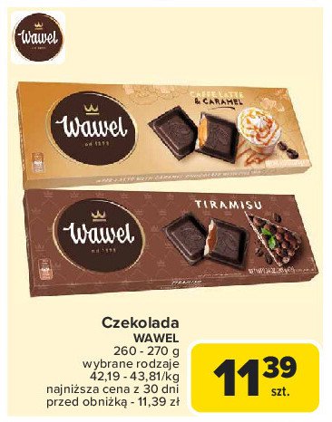 Czekolada caffe latte & caramel Wawel promocja w Carrefour Market