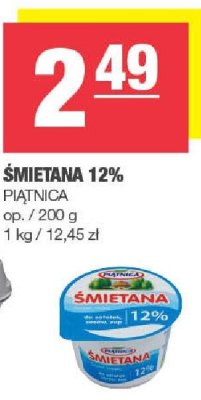 Śmietana 12% Piątnica promocja w SPAR
