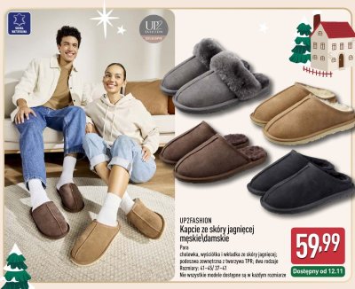 Kapcie ze skóry jagnięcej męskie/damskie  promocja w Aldi