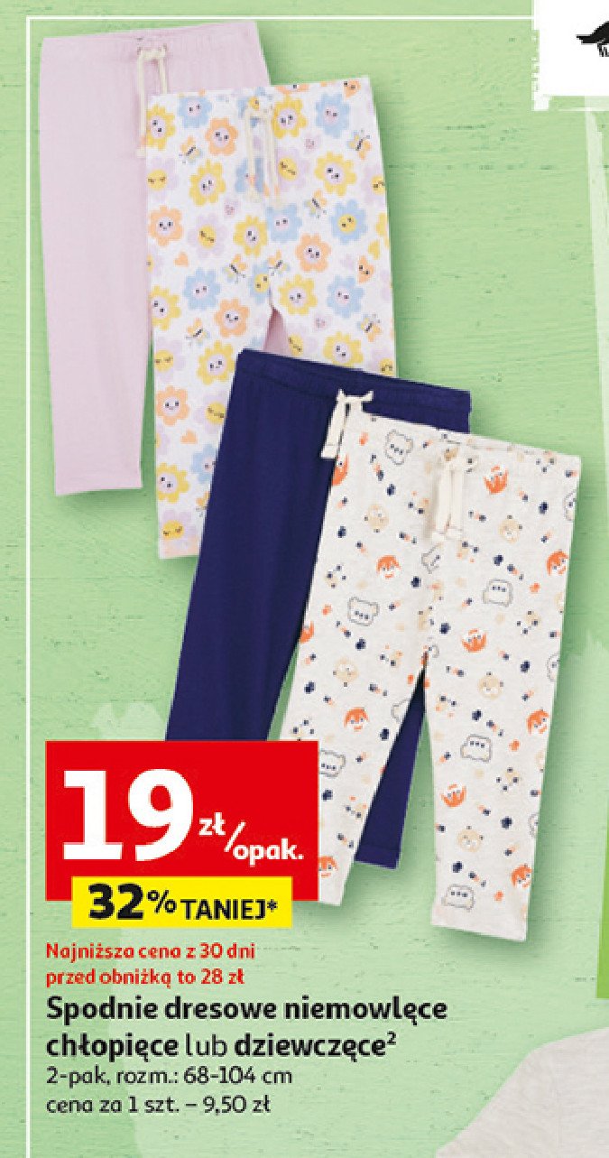 Spodnie dresowe niemowlęce chłopięce 62-104 cm Auchan inextenso promocja