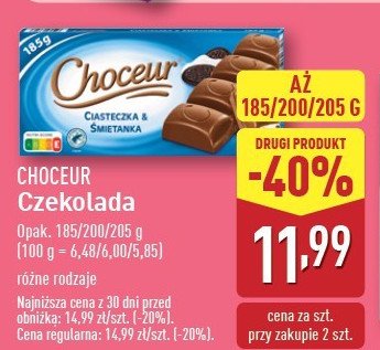 Czekolada mleczna ciasteczka & śmietanka Choceur promocja
