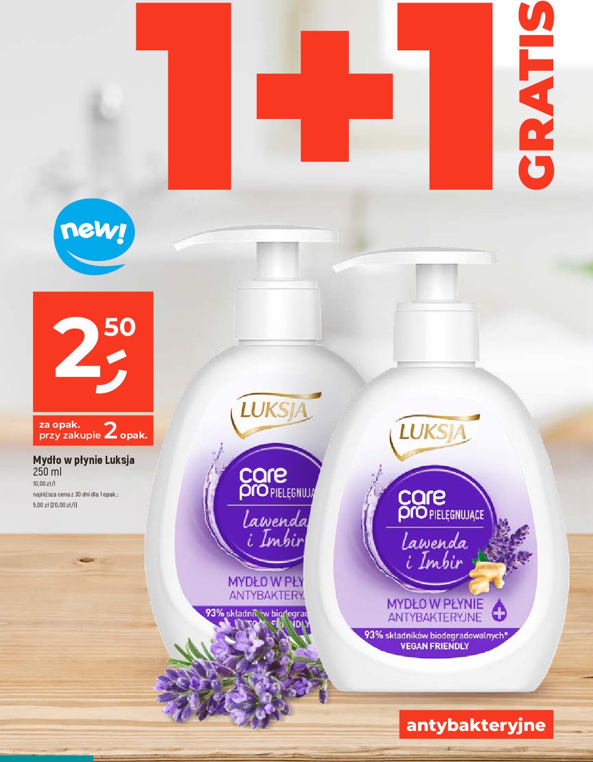 Myd艂o w p艂ynie lawenda i imbir Luksja care pro promocja