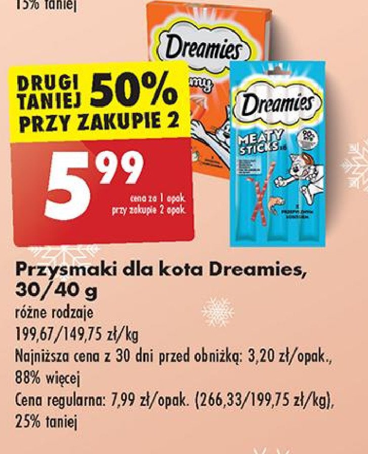 Przysmak dla kota Dreamies creamy promocja w Biedronka