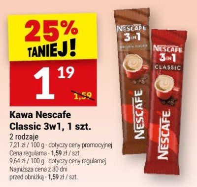 Kawa Nescafe Classic 3w1, 1 szt. promocja w Twój Market