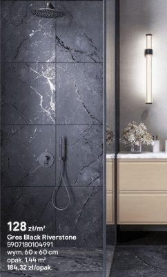 Płytki Gres Black Riverstone 60x60cm promocja w Castorama
