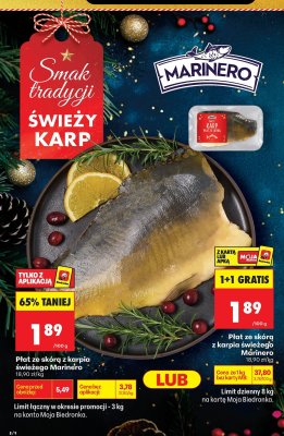 Płat ze skórą z karpia świeżego Marinero promocja w Biedronka
