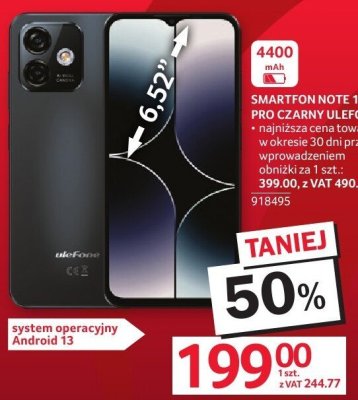 Smartfon ULEFONE NOTE 16 PRO czarny promocja w Selgros