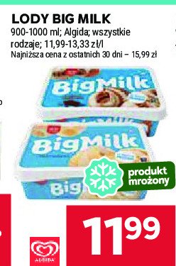 Lody smietankowe Algida big milk promocja