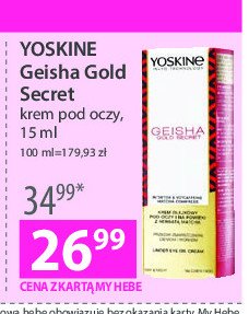 Krem pod oczy Yoskine geisha gold secret promocja