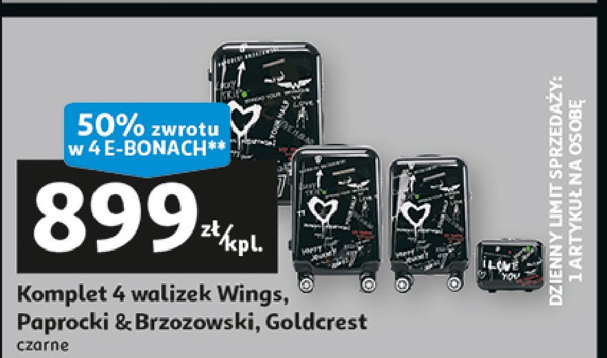 Walizki paprocki & brzozowski promocja w Auchan