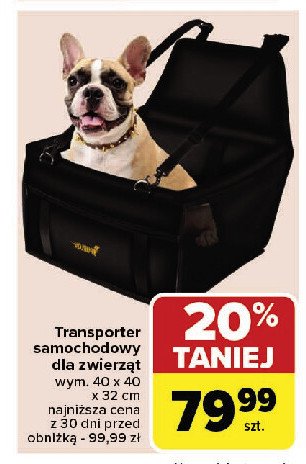 Transporter samochodowy dla zwierząt 40 x 40 x 32 cm promocja w Carrefour Market